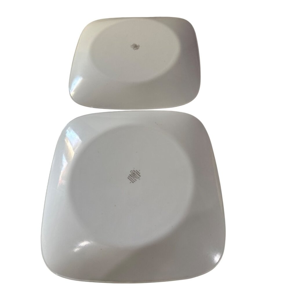 Corelle Pure White Square Dinner Plates Set Of 2 Break & Chip Resistant 10.25" - Picture 2 of 4